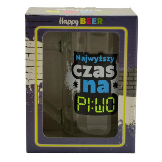 Kufel szklany 500ml Dzień Chłopaka "Najwyższy czas na piwo"
